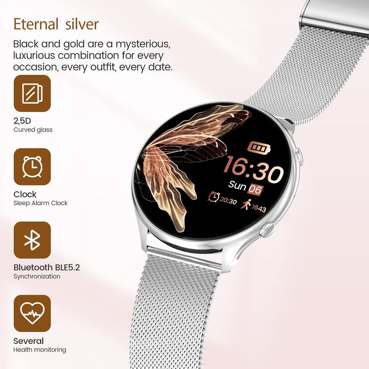 Smartwatch Damen mit Telefonfunktion, 1,39" TFT HD Touchscreen, IP67 Wasserdicht mit 120 Sport SpO2