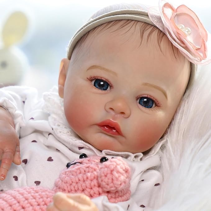 ZIYIUI 20 Zoll 50 cm Reborn Babypuppe wie Echtes Baby Weiche Silikon Vinyl echt Babypuppen Lebensech