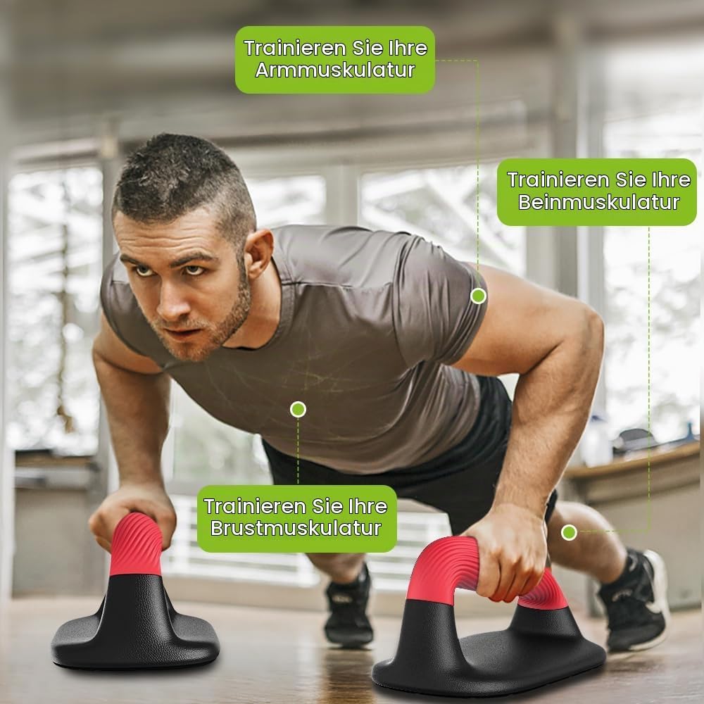 Kipika Liegestützgriffe, Push-up handles, Push-up bars aus Weichem Kunststoff, Anti-Rutsch-Polster a