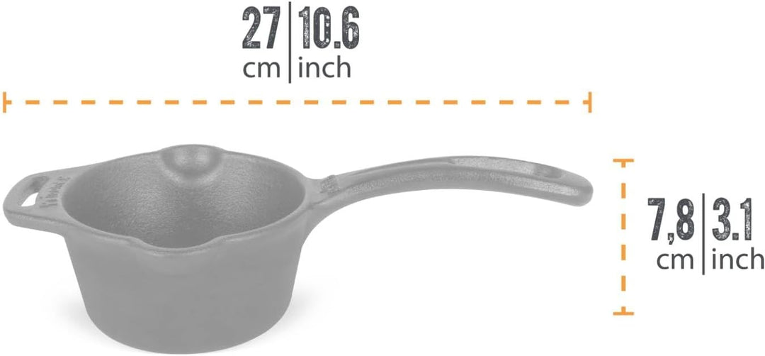 Petromax Gusseisen Saucentopf (0,5L) – Kleiner Topf mit Stiel & Ausgiesshilfe, wärmespeichernd, vore