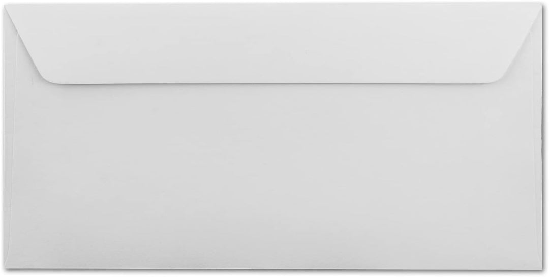 100x Briefumschläge DIN Lang - 11 x 22 cm - Haftklebung - Farbe: Weiss - 100 Gramm pro m² - ohne Fen