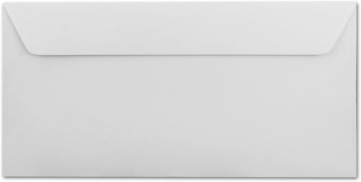 100x Briefumschläge DIN Lang - 11 x 22 cm - Haftklebung - Farbe: Weiss - 100 Gramm pro m² - ohne Fen