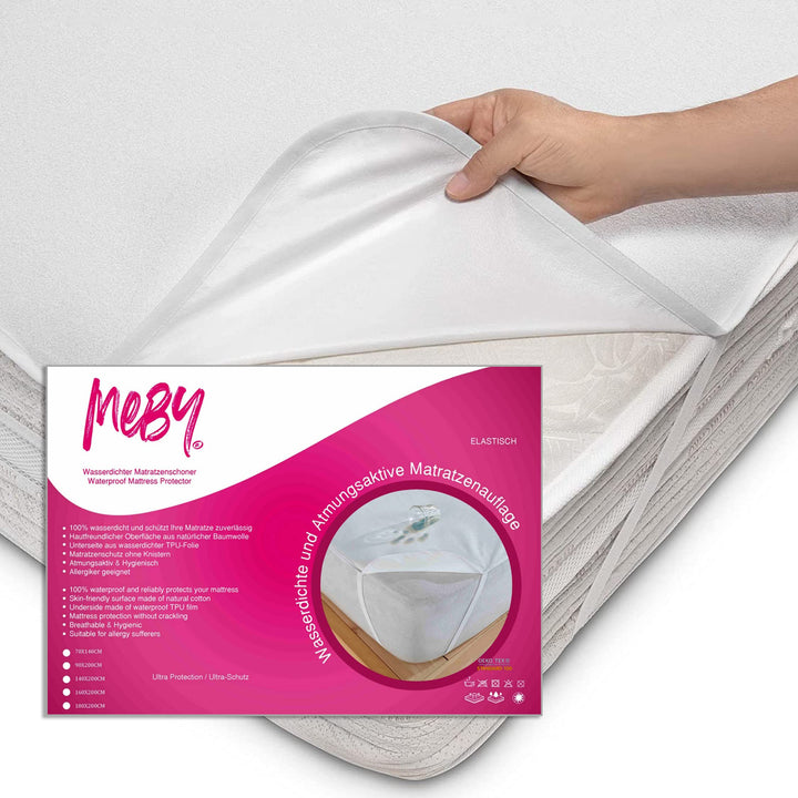 MEBY 70x140 cm wasserdichter Matratzenschoner für Baby. Atmungsaktive Matratzenauflage aus Baumwolle