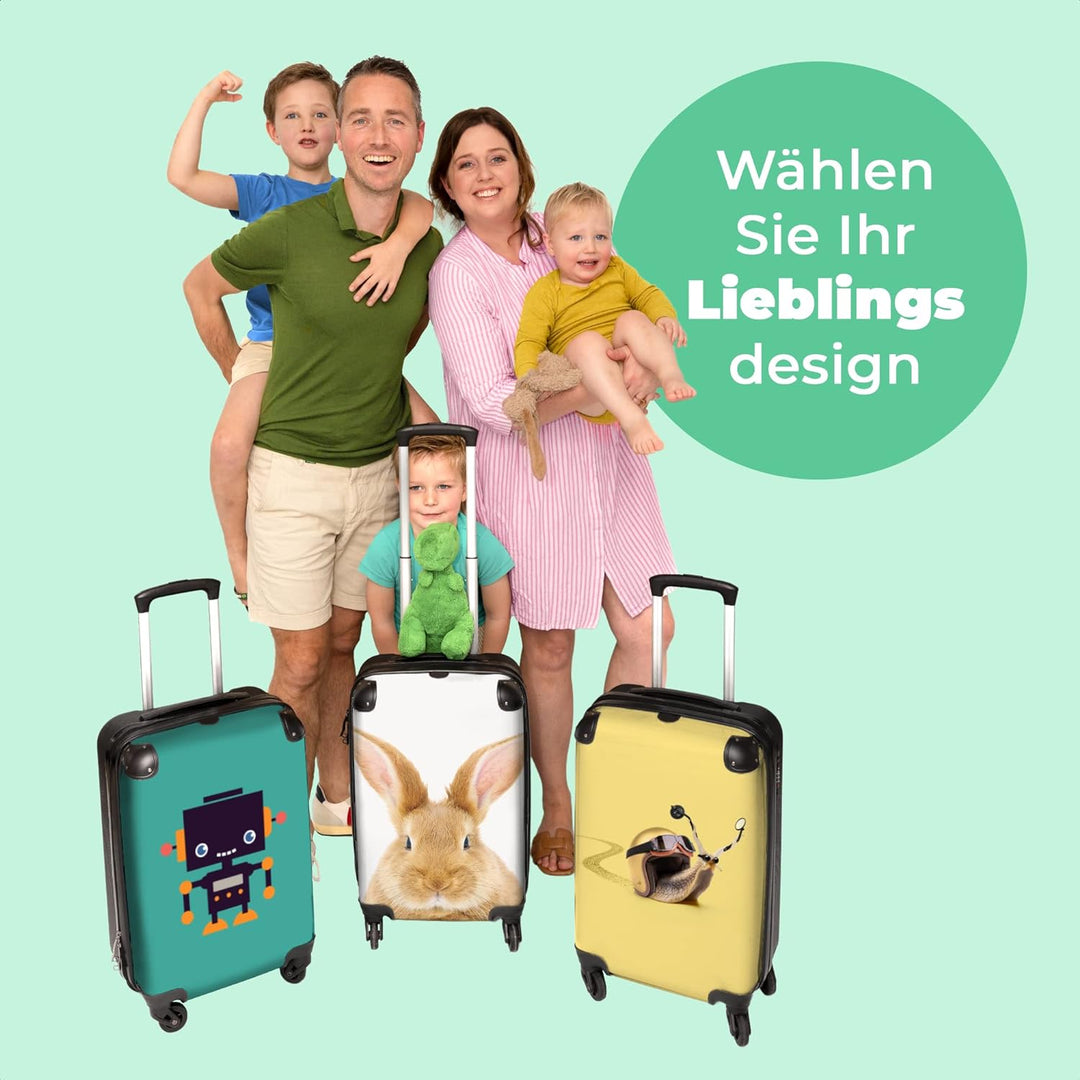 NoBoringSuitcases.com® Kinder Koffer Hartschalenkoffer Klein Rollkoffer Handgepäck Geschenk - Kanich
