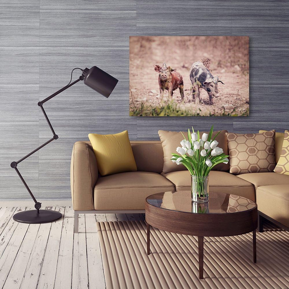 Feeby Frames, Leinwandbild, Bilder, Wand Bild, Wandbilder, Kunstdruck 60x80cm, SCHWEINE, SCHWEIN, TI