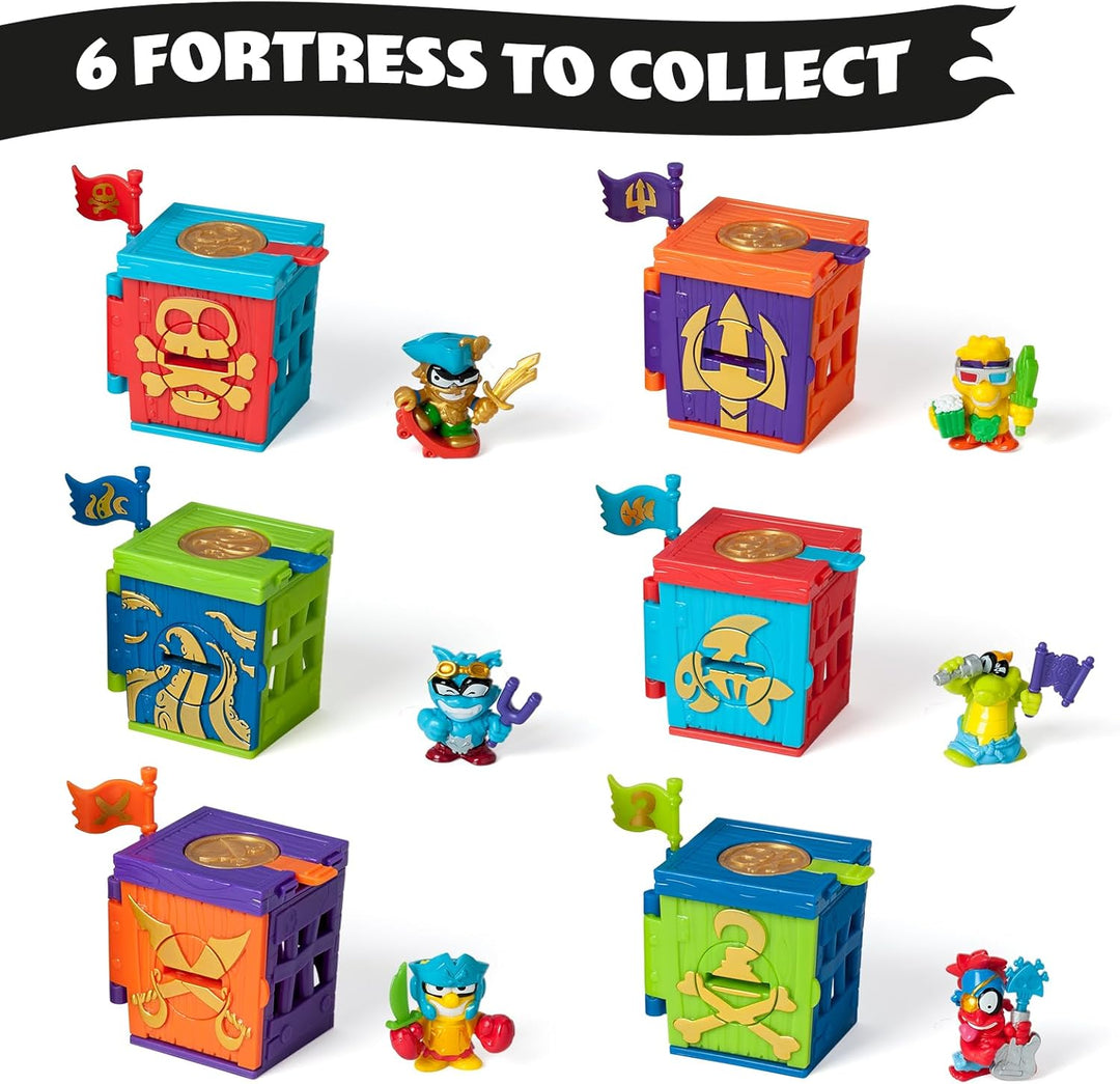 PIRATIX, Golden Treasure - Adventure Pack Serie. Jede Box hat Überraschung, 2 Flaggen, Kanone, Proje