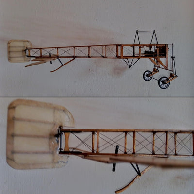 Blériot XI Slow Flyer KIT, 420 mm Spannweite, Massstab 1/20, Modellflugzeug zum selber Bauen, Balsa