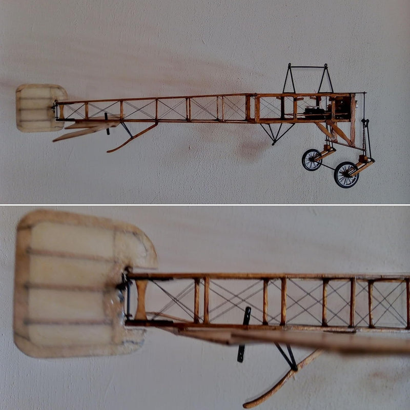 Blériot XI Slow Flyer KIT, 420 mm Spannweite, Massstab 1/20, Modellflugzeug zum selber Bauen, Balsa