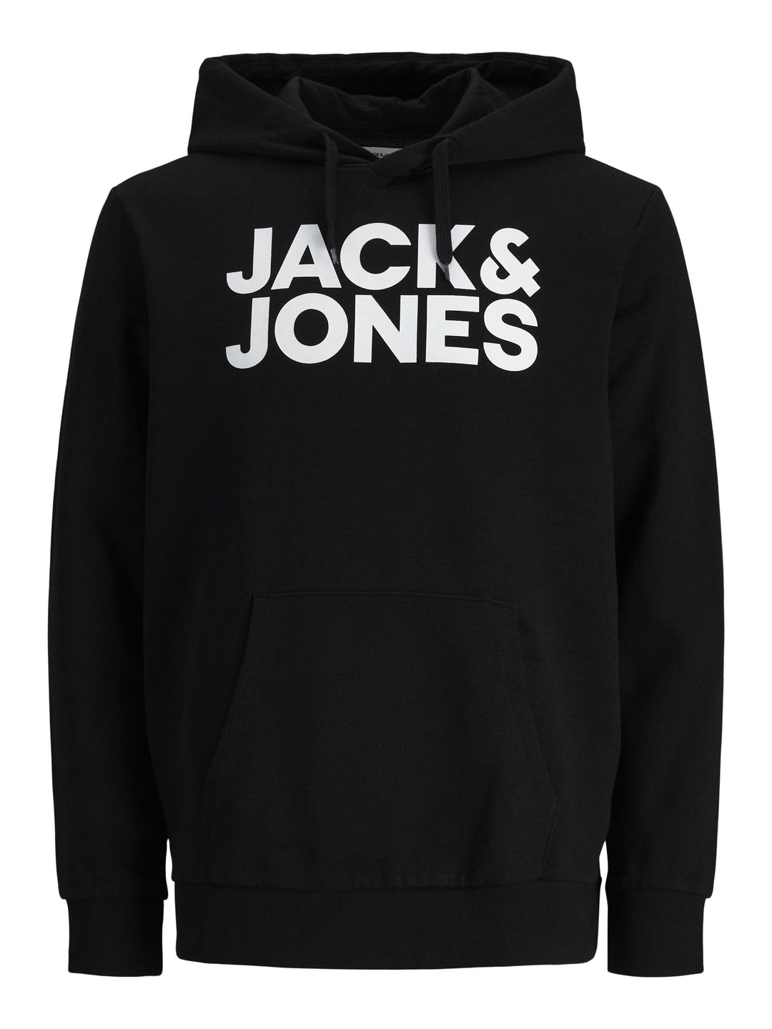 JACK & JONES Hoodie Herren Regular Fit JJEADRIAN Kapuzenpullover Pullover Sweater Print Schwarz Grau