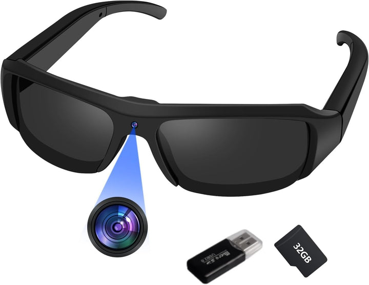 Ninsanmoon Sonnenbrille Sportkamera HD 1080P Brille Mini Action Kamera, 32GB Sonnenbrille Sport Acti