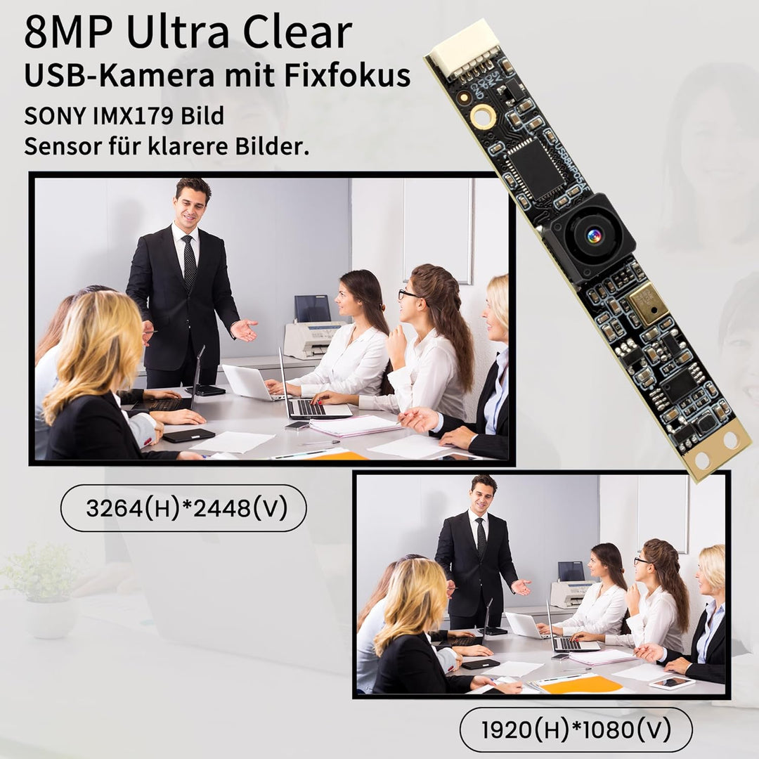 G 8MP USB Kameramodul mit Mikrofon Weitwinkel PC Kamera für Computer 4K Lightburn Kamera für Lasergr