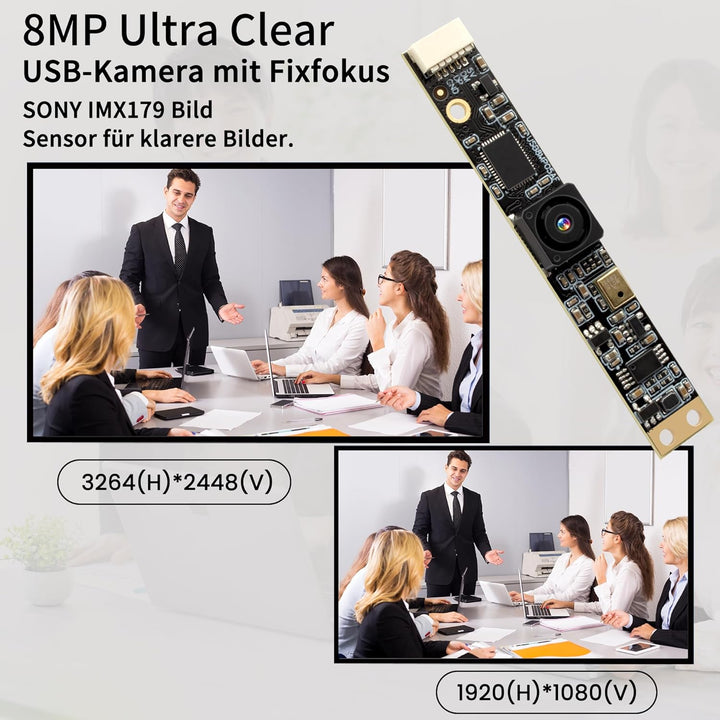 G 8MP USB Kameramodul mit Mikrofon Weitwinkel PC Kamera für Computer 4K Lightburn Kamera für Lasergr