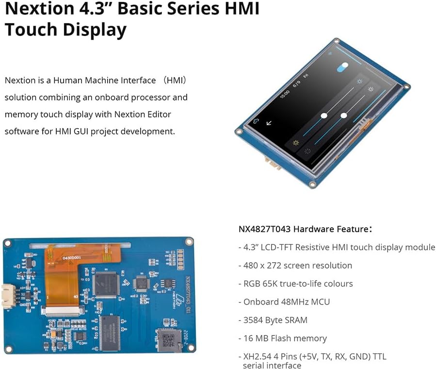 Digitalkey Nextion NX4827T043 Display Display 4,3 Zoll HMI Smart UART UART Seriell Modul Touch Panel