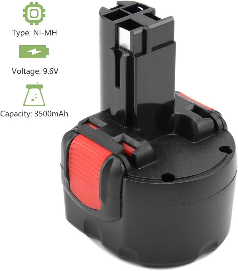 2X Joiry 9.6V 3.5Ah NI-MH Ersatzakku für Bosch PSR 960 BAT048 BAT100 BAT119 2607335272 2607335461 GS