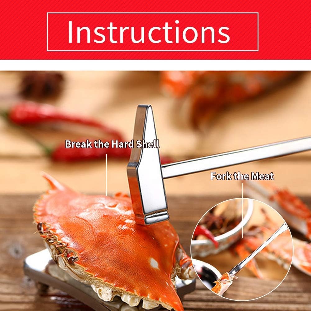 8 Stücke Meeresfrüchte Werkzeug Set, Seafood Cracker Tool, Edelstahl Meeresfrüchte Klaue Gabeln/Pick