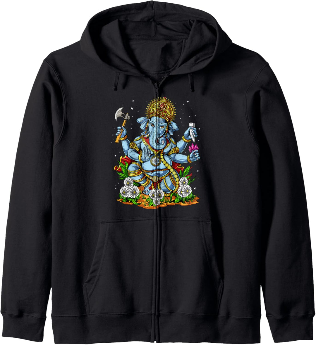 Ganesha Hindu Gott Elefant Spirituelle Yoga Meditation Zen Kapuzenjacke