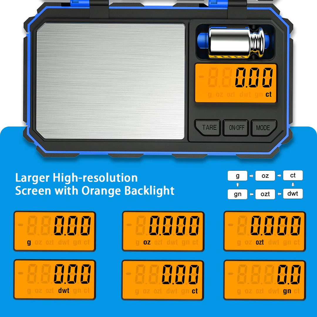 Brifit Feinwaage 0,01g, 200 x 0.01g Taschenwaage Digitalwaage mit EIN 50g Edelstahl Kalibriergewicht