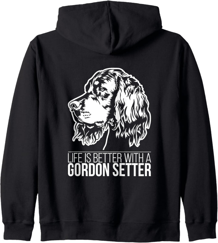 Gordon Setter life is better Spruch Hundemensch Hunde Kapuzenjacke