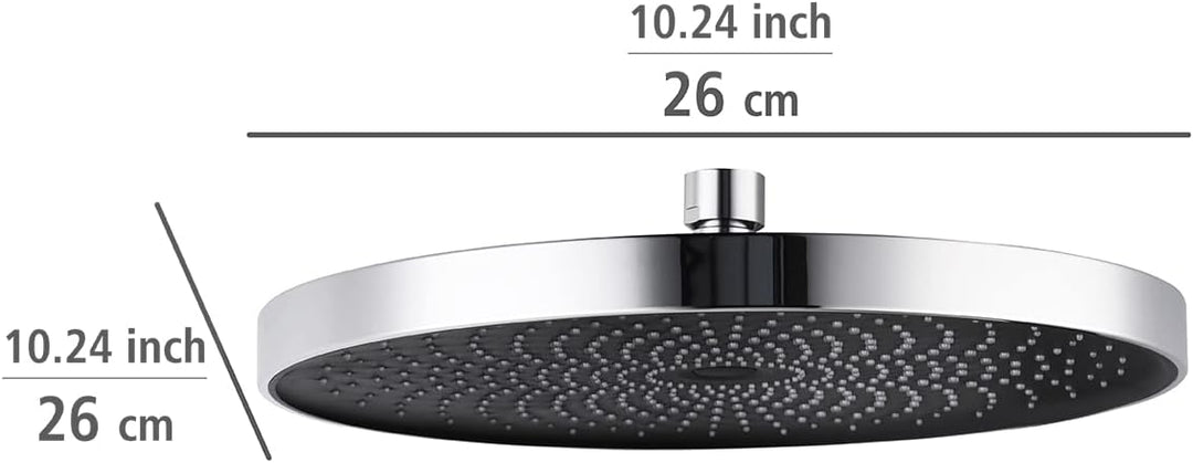 WENKO Softwater Duschkopf, Regenduschkopf, Universalbrause spritzarm und leise in der Funktion, Dusc