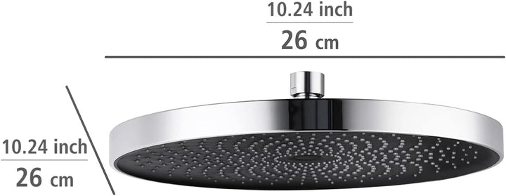 WENKO Softwater Duschkopf, Regenduschkopf, Universalbrause spritzarm und leise in der Funktion, Dusc