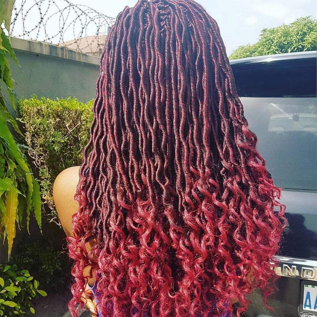 Xtrend 6Packs 18inch Crochet Braids Twist Hair Goddess Faux Locs Lockige Enden Dreadlocks Braids Syn
