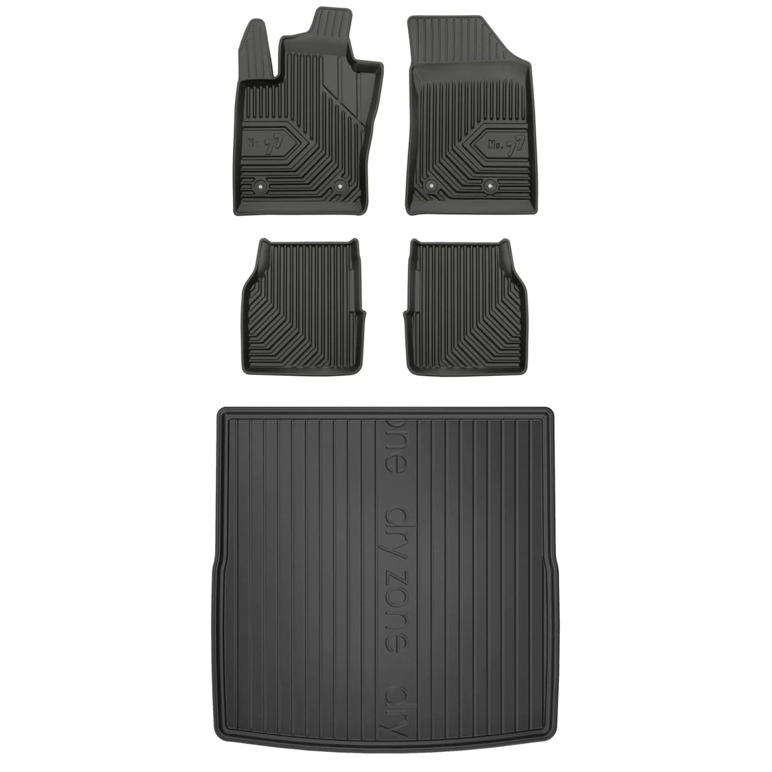 M MOTOS Satz Gummifussmatten und Kofferraummatten für Jeep Compass II ab 2016 Verbessern Sie Ihren R