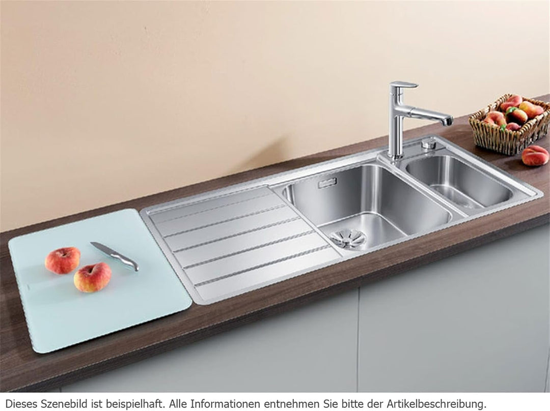 BLANCO AXIS III 6 S-IF | Edelstahl | Einbauart: Einbau von Oben & Flächenbündig | Hauptbecken rechts