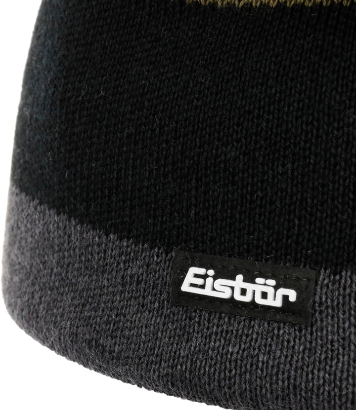 Eisbär Miron 2.0 Beanie Strickmütze Wintermütze Streifenmütze Skimütze Mit Futter, khaki