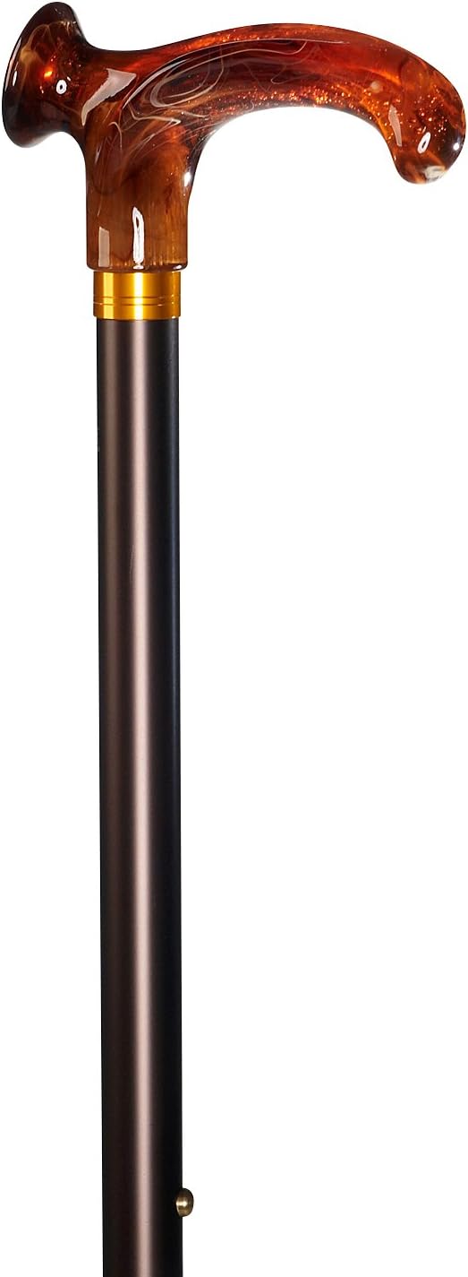 Design Gehstock Relax Bernstein anatomisch geformter Griff, Stock Leichtmetall, Bronze Satin Finish,