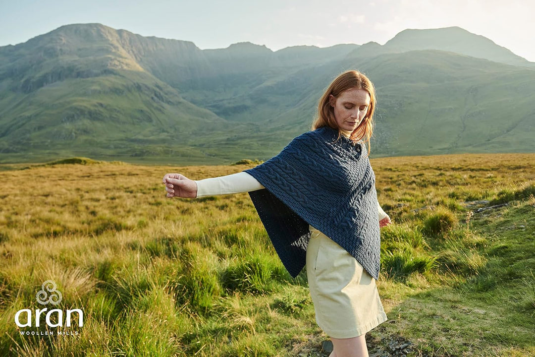 Aran Woollen Mills Damen Pullover Einheitsgrösse Blau, Einheitsgröße Blau