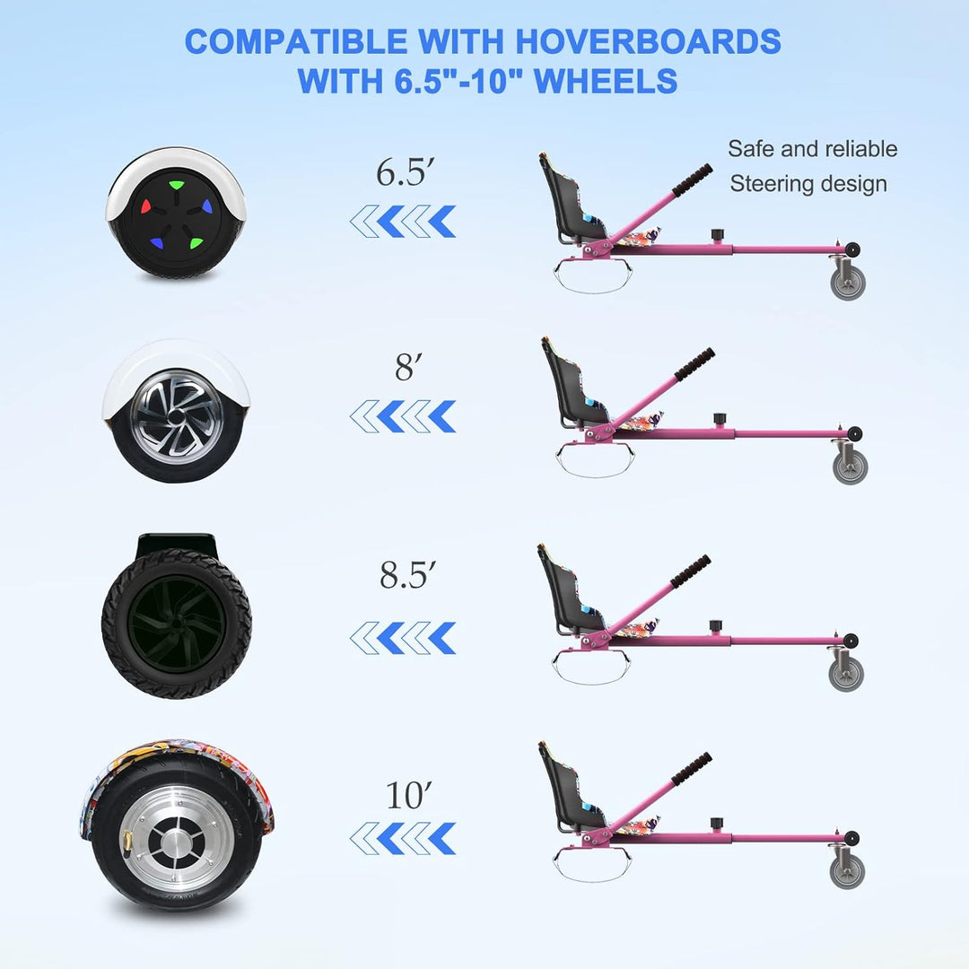 RCB Hoverboard Sitz, Go-Kart Zubehör für Hoverboards, Hoverboard mit Sitz passend für Aller 6.5"-10"