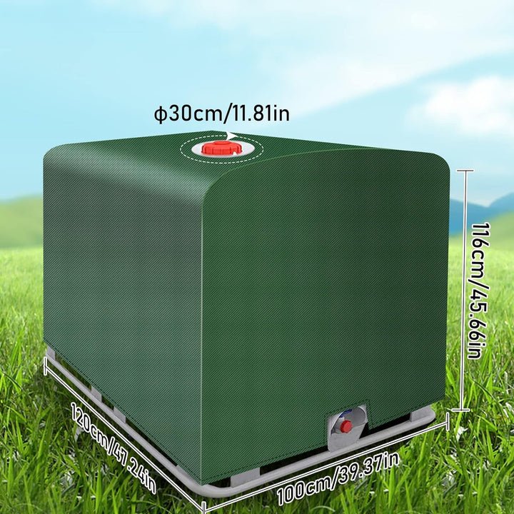 MaxAwe IBC Tank Abdeckung 1000L, 420D mit Silberbeschichtung Wassertank Abdeckplane, 120x100x116 cm