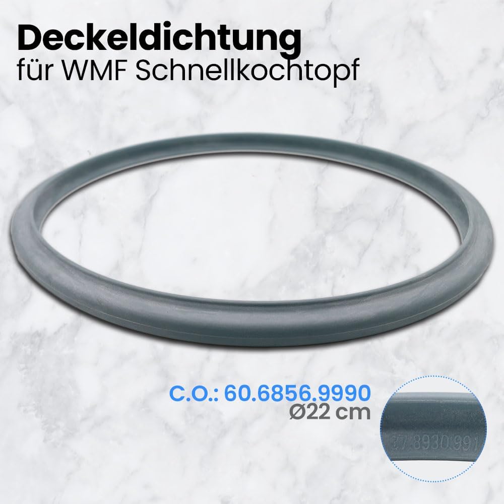 Anakel Home Ersatzteil Dichtungsring 60.6856.9990 für WMF, 22cm Schnellkochtopf Silikon Dichtung für