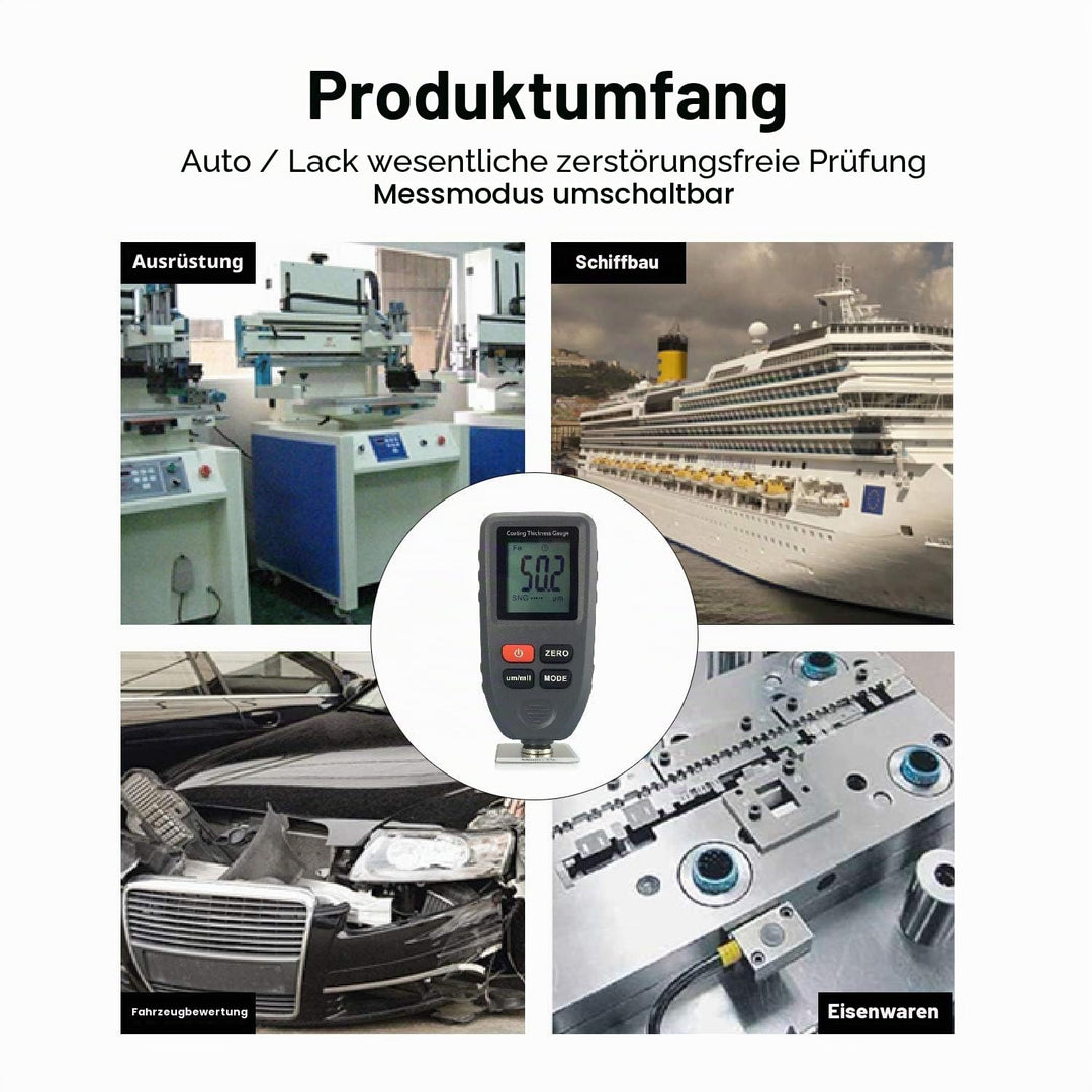 Dickenmessgerät für Autolackbeschichtung HP-1001 Digitaler Lackschichtdickenmessgerät Handheld mit A