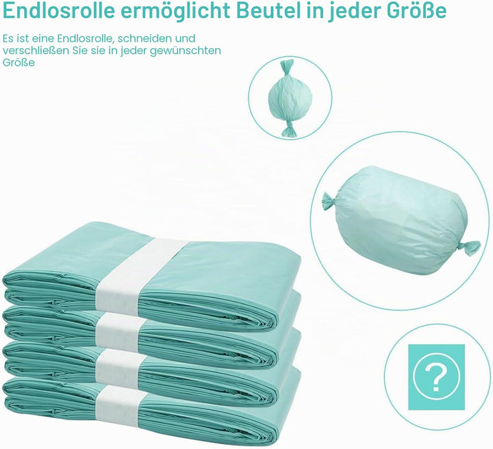 4 Stück Windeleimer-Nachfüllbeutel, kompatibel mit Janibell Akord 330 Serie Windelsystem für Erwachs