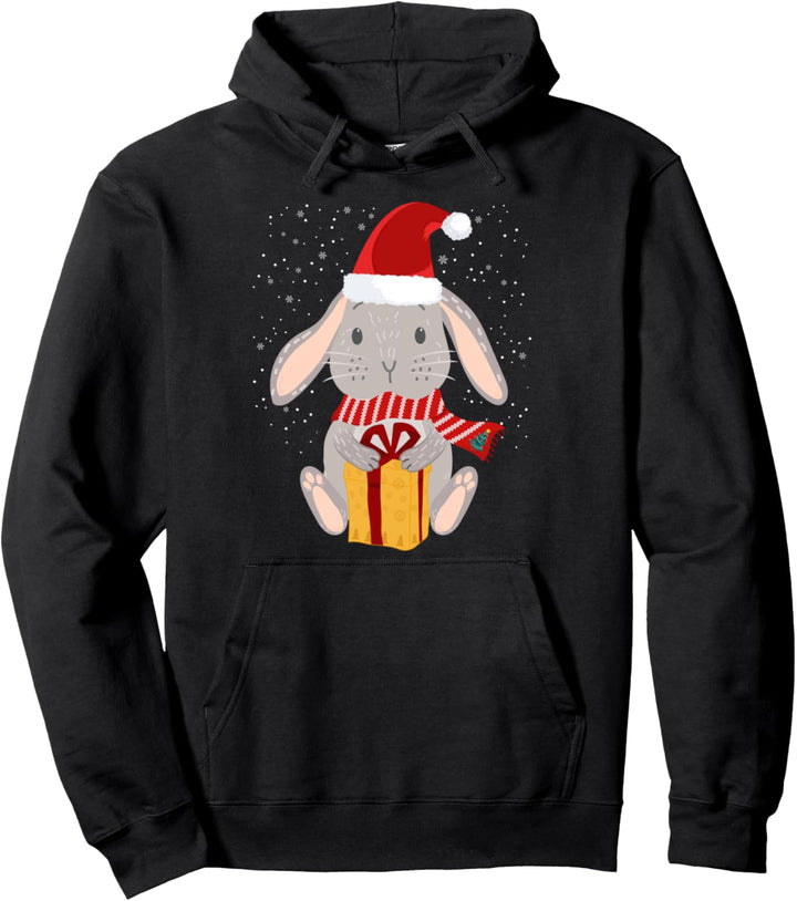 Hase mit Weihnachtspaket Hase Weihnachten Pullover Hoodie