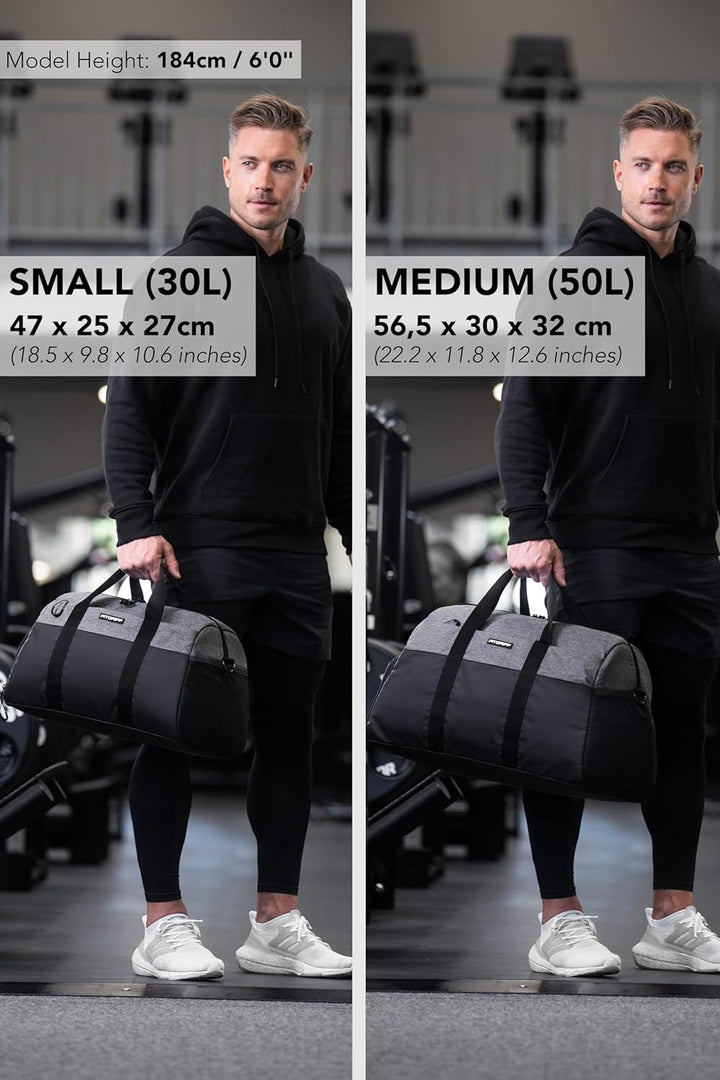 Fitgriff® Sporttasche & Reisetasche V2 für Damen und Herren - mit Schuhfach & Nassfach - Tasche für