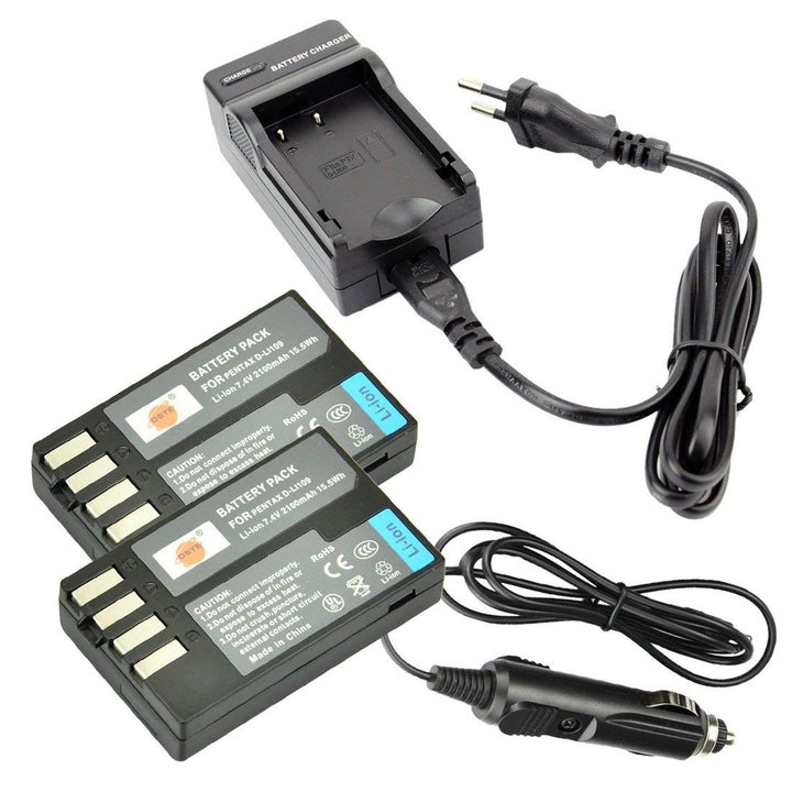 DSTE®（2 Pack）Ersatz Batterie und DC112E Reise Ladegerät Compatible für Pentax D-Li109 K-R K-30 K-50