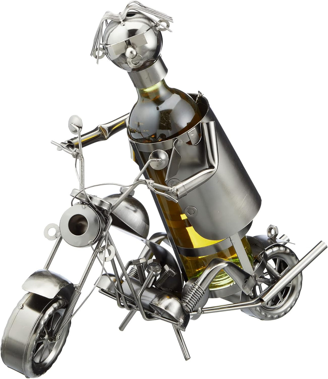 Flaschenhalter "Motorrad" für Weinflaschen │ 40.5x27.0x16.5cm Metall │Weinflasche Bierflasche Flasch