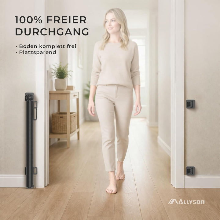 Allyson® Treppenschutzgitter Ausziehbar, Türschutzgitter bis 140 cm Treppengitter für Kinder & Haust