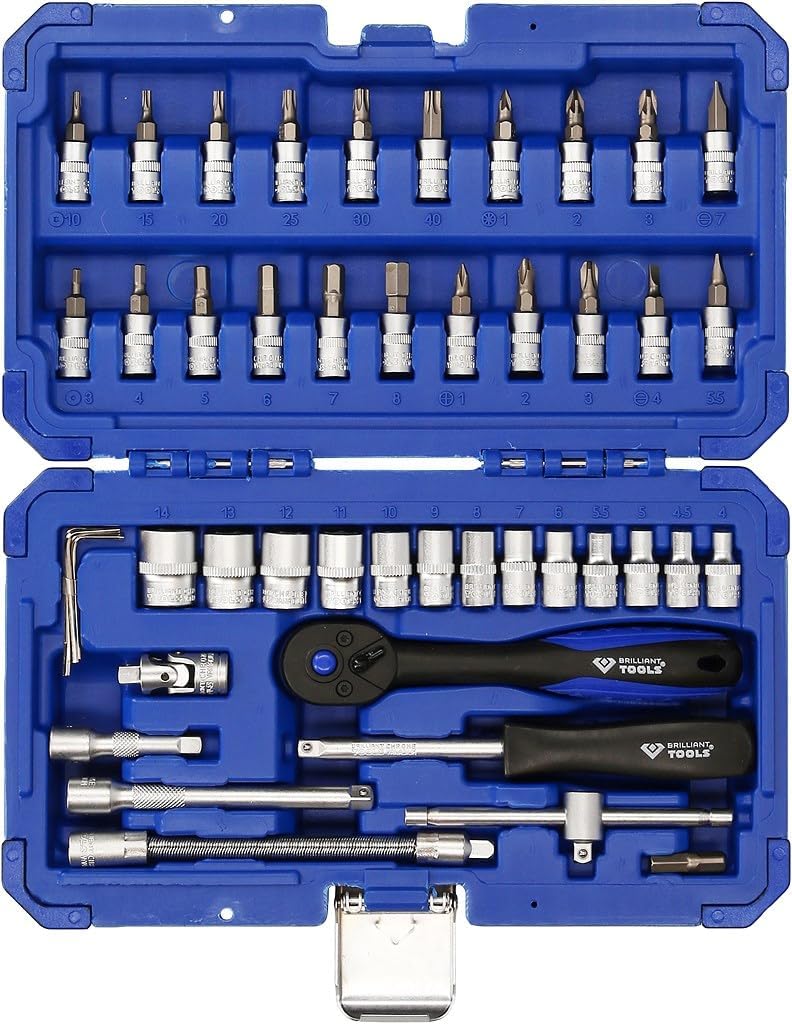 BRILLIANT TOOLS BT020046 1/4" Steckschlüssel-Satz, 46-tlg [Powered by KS TOOLS] 46-tlg., 46-tlg.