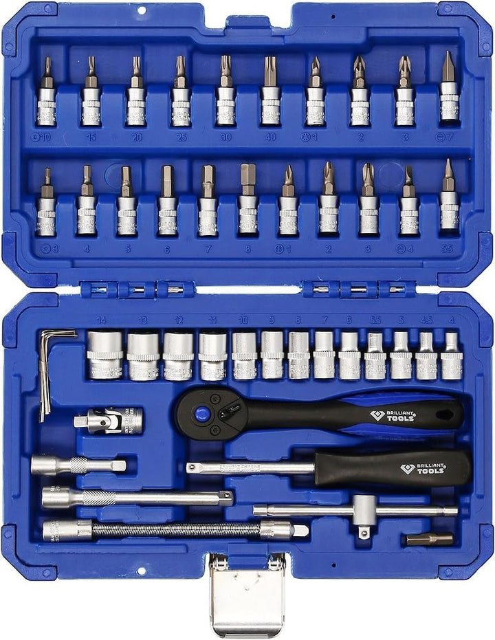 BRILLIANT TOOLS BT020046 1/4" Steckschlüssel-Satz, 46-tlg [Powered by KS TOOLS] 46-tlg., 46-tlg.