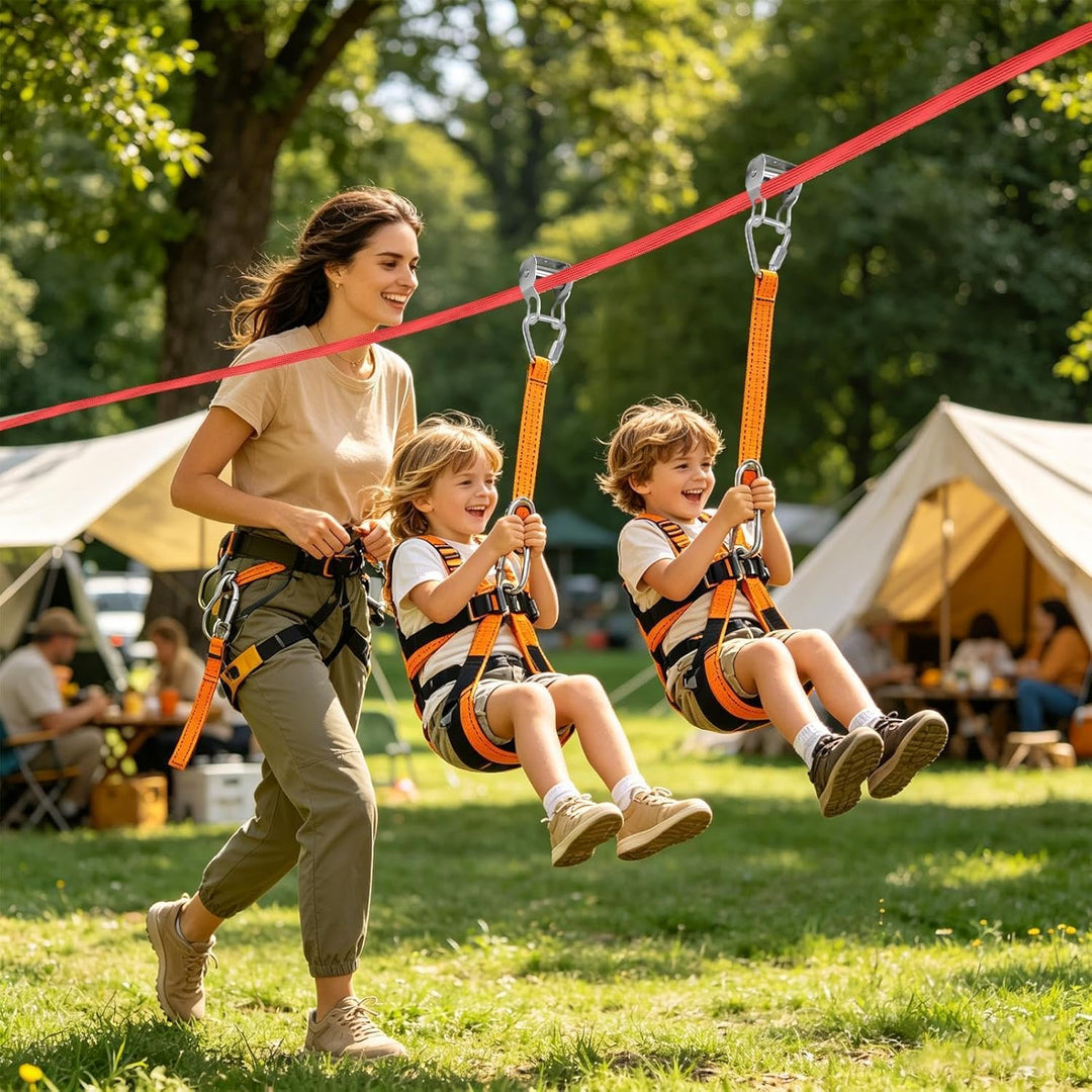 Seilrutsche für Kinder - Mit Rollen-Gleichgewichtsspielzeug | Kinder-Hindernisparcours-Spielset,für