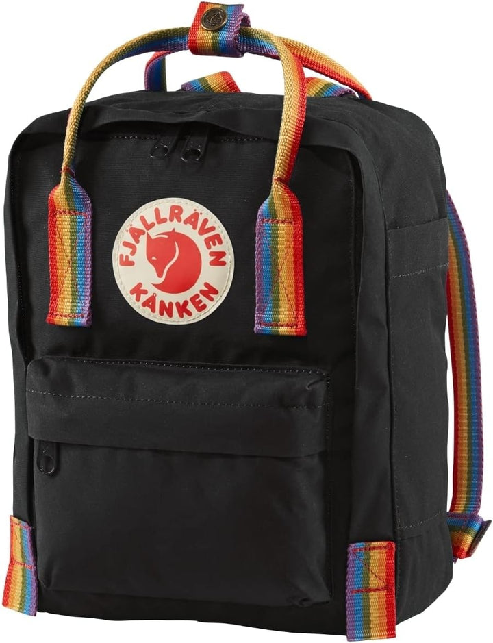 Fjällräven F23621 Kånken Mini Rucksack, Black-Rainbow Pattern, One Size, Black-rainbow Pattern