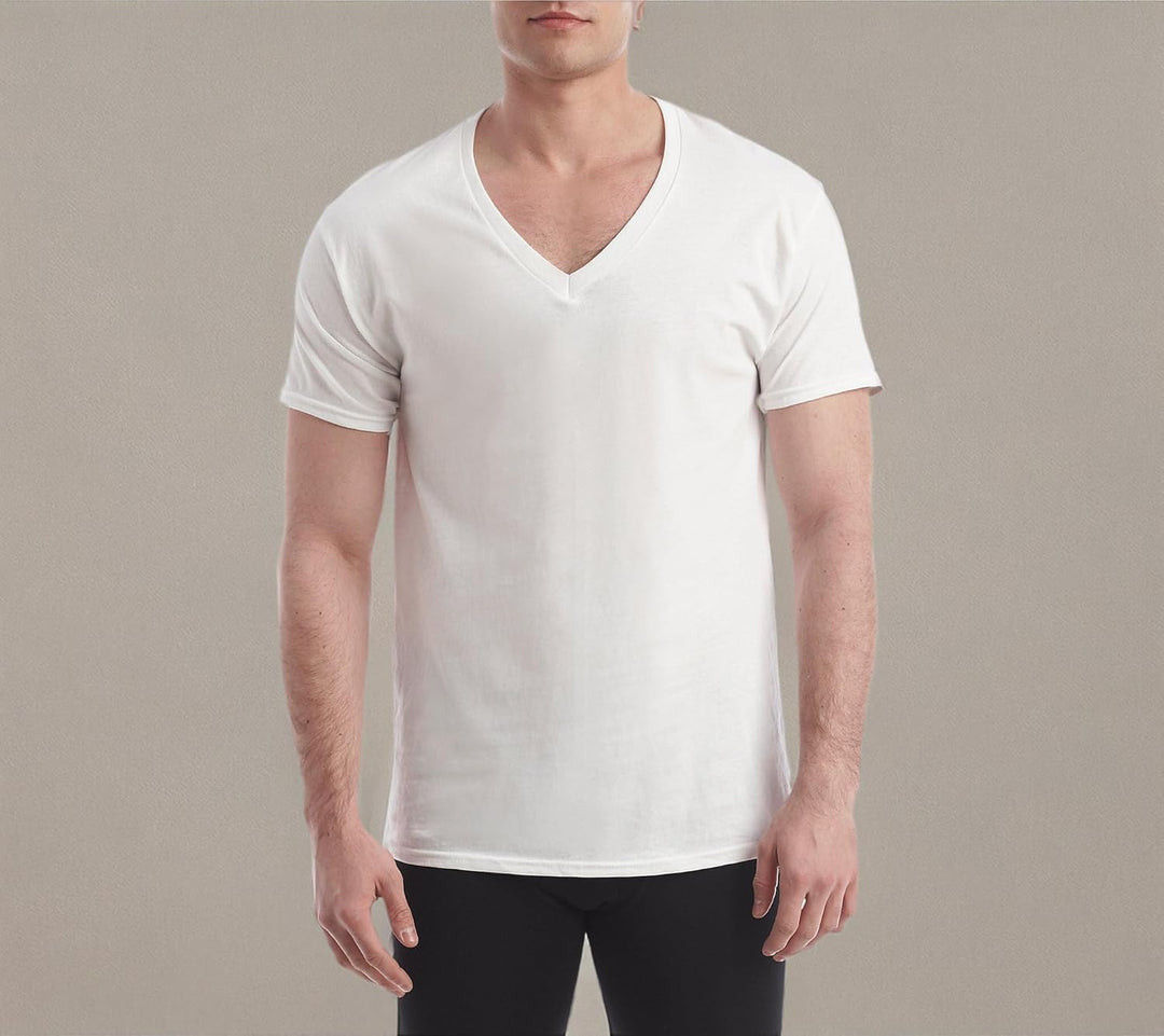 Hanes Ultimate FreshIQ Herren-Hemd, V-Ausschnitt, 4er-Pack S Weiss, S Weiss