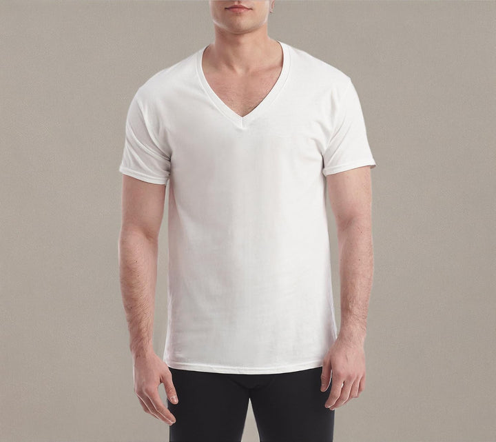 Hanes Ultimate FreshIQ Herren-Hemd, V-Ausschnitt, 4er-Pack S Weiss, S Weiss