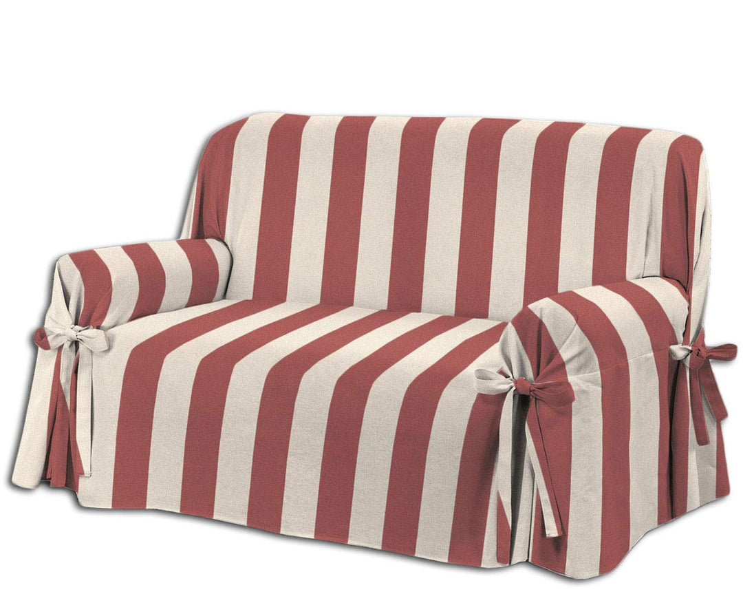 HomeLife Sofabezug Beige Rot & Couch Überzug | weicher Sessel & Sofa Überzug & Sofaüberwurf Decke ge