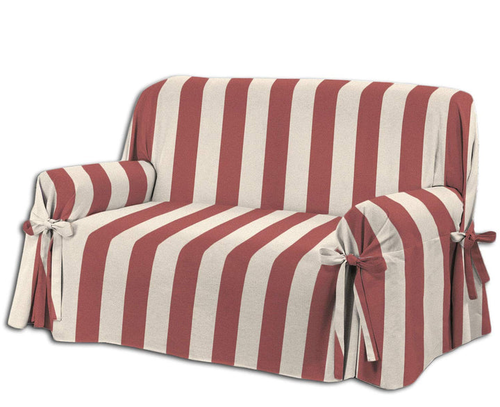 HomeLife Sofabezug Beige Rot & Couch Überzug | weicher Sessel & Sofa Überzug & Sofaüberwurf Decke ge