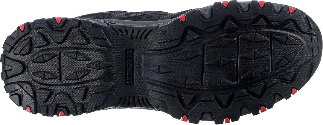 Skechers Herren Hillcrest Sneaker 40 EU Black Leather Mesh Synthetic Charcoal Trim, 40 EU Black Leat