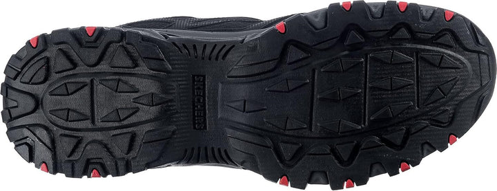 Skechers Herren Hillcrest Sneaker 40 EU Black Leather Mesh Synthetic Charcoal Trim, 40 EU Black Leat